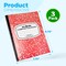 4E's Novelty Wide Ruled Composition Notebooks - Pack of 3-100 Sheets 9.75" x 7.5" - Hard Cover Red Blue Green Cute Marble Colors, Bulk Compositon Book Wide Ruling, Back to School Supplies
